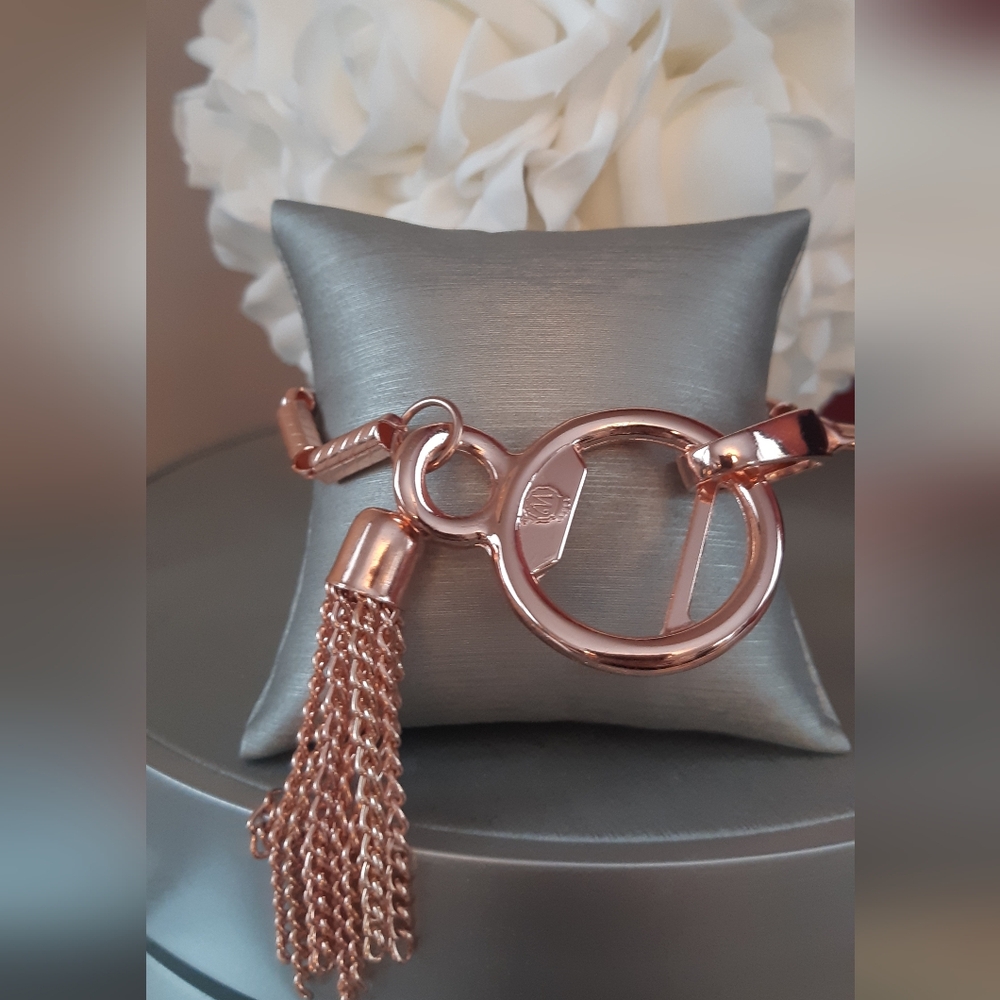Women's Unique Elegant Whimsical Rose Gold Bottle Opener Chain Bracelet
